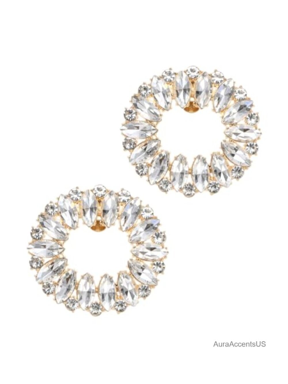 Crystal Flower Shoe Clips Rhinestone Zinc Alloy Removable for Heels Dress
